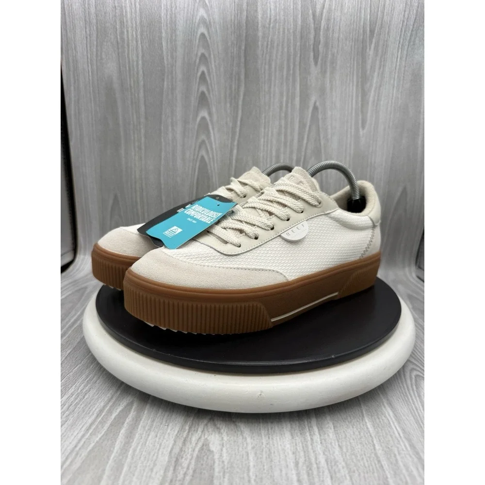 Reef Lay Day Lift Womens Size 9 Vintage White Gum Casual Sneakers Shoes NEW